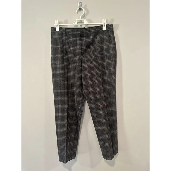 Theory Womens Slim Cropped Pant in Plaid Wool Size 8 1087 - Picture 3 of 11